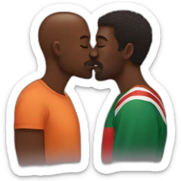 Hungarian man kissing African man sticker