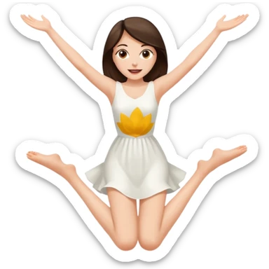 Brunette woman with legs spread wide in the air sticker