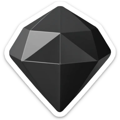 3d diamond shape matte black. diamond shape like on a playing card sticker