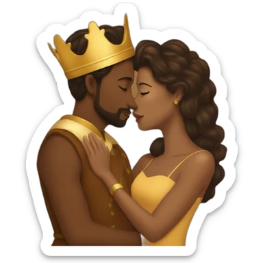 Brown king kissing brown queen sticker