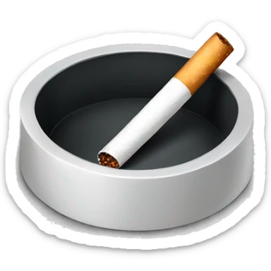 Ashtray and cigarette sticker