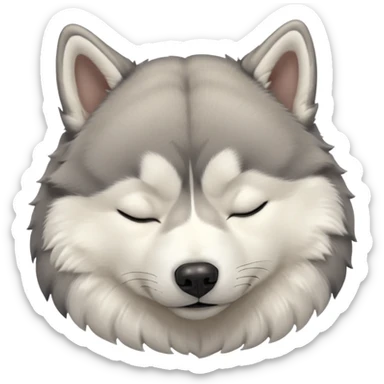 husky sleeping with eyes closed and nothing else is present sticker