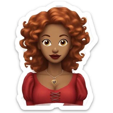 Three Musketeers black woman smooth long red hair big lips sticker