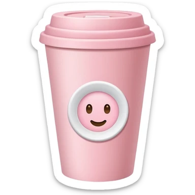 aesthetic light pink takeaway coffee cup sticker