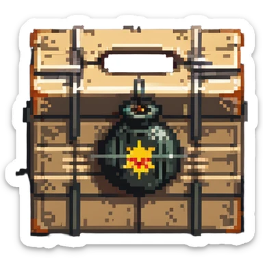 power up crate with bomb symbol for a video game sticker