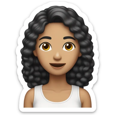 Morena con hoyuelos , cabello lacio y brackets sticker