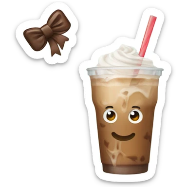 Ice coffee with a bow on it  sticker