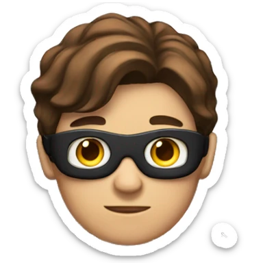 superhero with brown hair at the laptop sticker