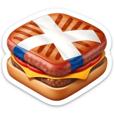 square sausage with scotland flag sticker