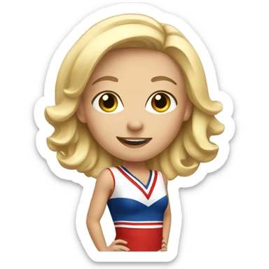 Blonde cheerleader sticker