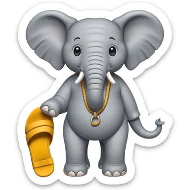 Un elefante con una chancla sticker