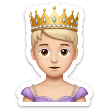 The boy is getting a princess makeover sticker