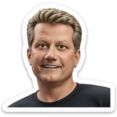 smiling boy in black shirt sticker