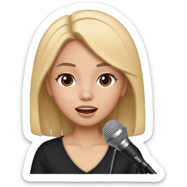 Gonemili Grace, avec micro qui chante sticker