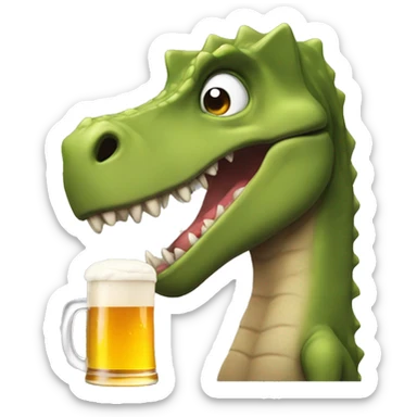 Trauriger dino mit Bier  sticker
