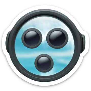 binocular lens POV shot of the ocean sticker