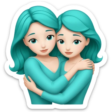 Teal hugs with Belles wording sticker