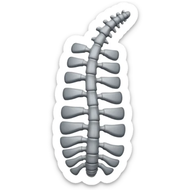 human spine emoji showing slight scoliosis sticker