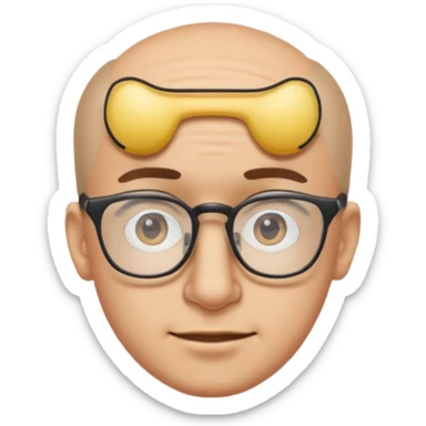 Emoli hombre con lentes mucha frente y nariz grande sticker