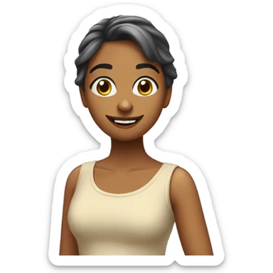 Una chica mandando un ok sticker