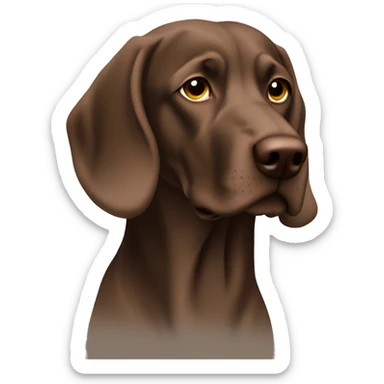 Brown longhair weimaraner profile silhouet sticker