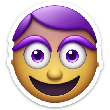 Emoji with a third eye purple with light emitted from the third eye sticker