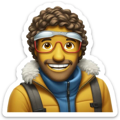 80’s apres ski guy smiling sticker