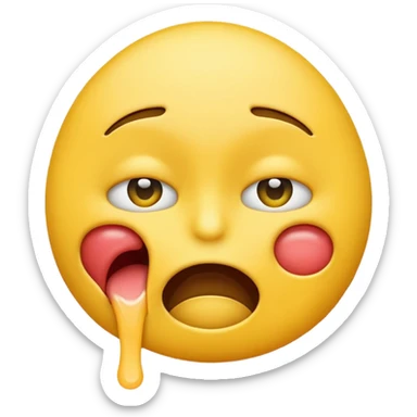 an emoji choking itself sticker