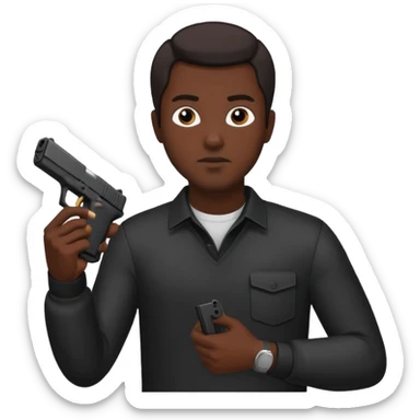 Gang member with a Glock in his hand sticker