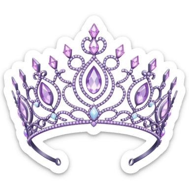 Pastel purple crystal tiara sticker