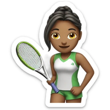 Girl playing tennis  sticker