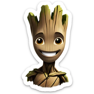Groot smiling sticker