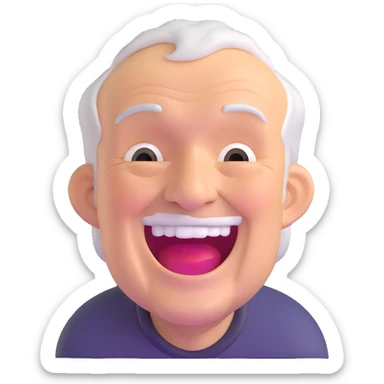 elderly man laughing out loud sticker