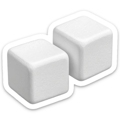 sugar cubes, simple, white, two cubes, slightly tilted sticker