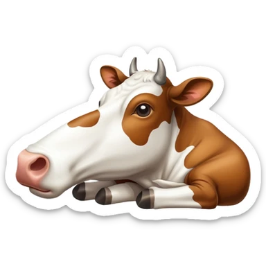 Dying cow sticker