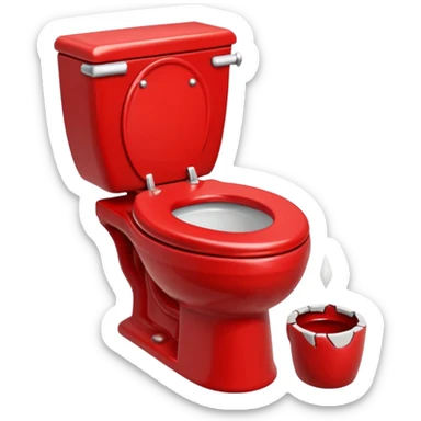 evil red toilet sticker