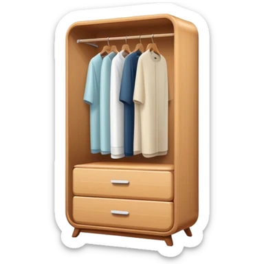 minimalist wardrobe furniture with clean lines and rounded corners sticker