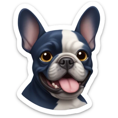 french bull dog total dark blue  sticker