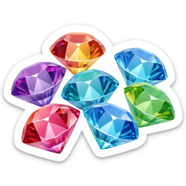 rainbow coloured diamond emoji ( all seperate coloured diamonds) sticker