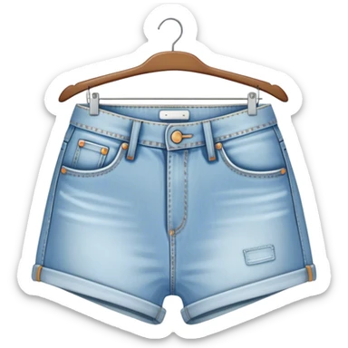 vintage light wash women's denim shorts on hanger sticker