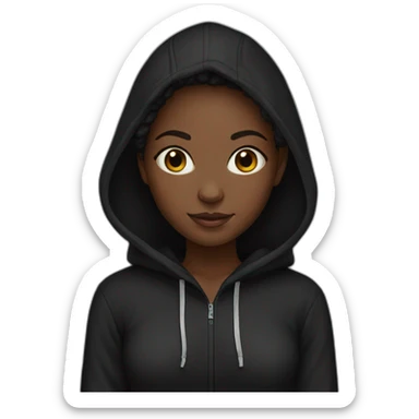 Black girl black hoodie  sticker