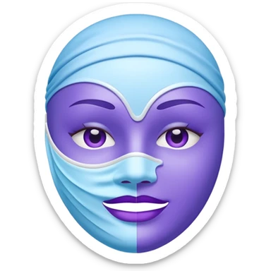 a white skincare mask purple blue pack sticker