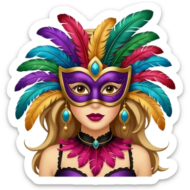 masquerade masked woman sticker