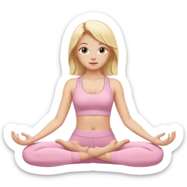 Yoga Blonde Girl With Light Pink Clothes sticker