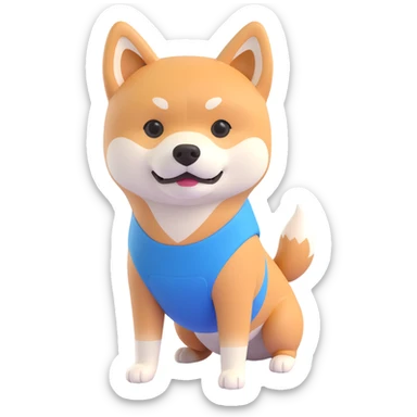 shiba inu fitness sticker