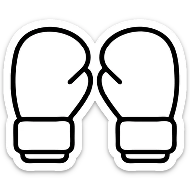 light blue boxing gloves outlined icon sticker