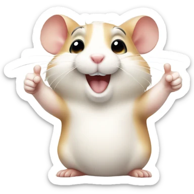 Happy hamster giving thumbs up sticker