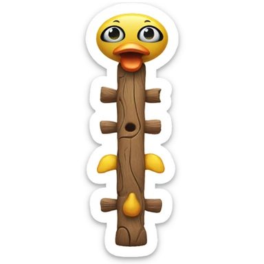 Totem pole with a rubber ducky at the very top sticker
