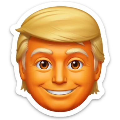 Donald trump in the style of apple emoji sticker