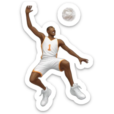 basketball player high jump sticker